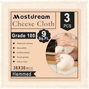 Mostdream Cheese Cloths, 3Pcs 36x36 Inch Grade 100 Precut Cheese Cloths for Straining, Cotton Unbleached, Reusable Muslin Cheesecloth for Straining, Making Yogurt, Cooking Turkey, Crafts - 9 Sq.Ft