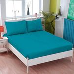 KHIM® 100% Soft Brushed Cotton Flannelette | 16Inch/40CM Extra Deep Fitted Sheets | Super King - Teal