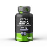 ORZAX Black Seed Oil 500 mg Cold Pressed Capsules for Hair, Skin, and Joints - Rich in Omega 3 6 9 - Non-GMO, Gluten Free - (150 Soft Gel Capsules)