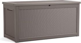 Yardgrace Outdoor Storage Box, 320 Gallon Waterproof Deck Box, Dual Gas-Spring Ultimate Resin Organizer for King Cushions, Heavy-Duty Lockable Estate Storage Bench, Backyard BBQ, Grey