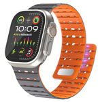 Bouixel Magnetic Strap Compatible with Apple Watch Ultra 2 Straps 49mm 46mm 45mm 44mm 42mm for Men Women, Sport Anti Sweat Breathable Wide Soft Silicone Band for iWatch Ultra Series SE 10 9 8 7 6 5 4