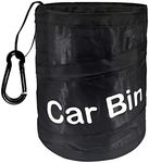 Uoking Car Bin - Portable Collapsible Car Trash Can Pop-up Waterproof Car Bin Tidy with 1 Hook Hanging Car Rubbish Bin for Front/Back of Car - Black