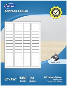 2/3" x1-3/4" NELKO Shipping Address Labels, 23 Sheets, 1380 Labels