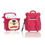 Case for Airpods 1 and Airpods 2, Suublg Silicone Airpod Charging Case Protective Covers with 3D Shoulder Bag Backpack Design, with Keychain (Donald)