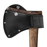 Linkidea Axe Knife Sheath for 4" Axe Edge, Double Snap Hatchet Protector Case, Axe Cover Protector Scabbard for Outdoors Work (Black)