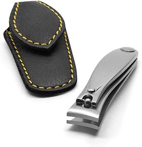 GERMANIKURE Professional Nail Clipper - FINOX Surgical Stainless Steel Manicure and Pedicure Tools in Leather Case- Ethically Made in Solingen Germany - Travel Size Nail Care
