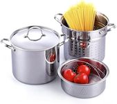 Cooks Standard - 2568 Cooks Standard Classic 4-Piece 12 Quart Pasta Pot Cooker Steamer Multipots, Stainless Steel