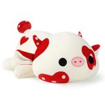 Onsoyours Cute Cow Plushie, Soft Stuffed Mushroom Cow Squishy Plush Animal Toy Pillow for Kids (Red Mushroom Cow, 12")