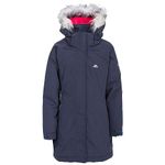 Trespass Fame, Navy, 11/12, Warm Padded Waterproof Winter Jacket with Removable Hood for Kids / Girls, Age 11-12, Blue