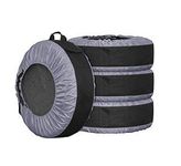 Tire Tote Cover Set of 4 Adjustable Waterproof 30in Tire Covers Protection Covers UCARE Seasonal Wheel Felts and Tire Rim Storage Bag for Car Off Road Truck (Gray)