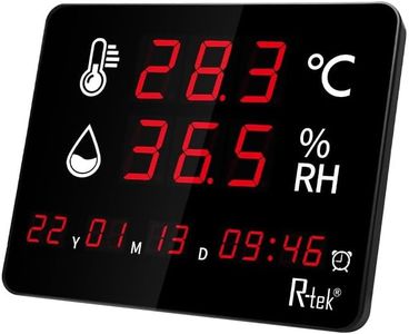 R-TEK Digital Hygrometer, Digital Temperature Humidity Meter,Temperature Humidity Meter, digital humidity big screen meter, Humidity date time (8inch)