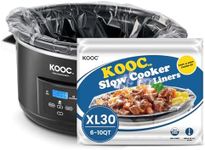 KOOC Slow Cooker Liners 14"x22" 30 Count Extra Large Size Disposable Pot Liners Cooking Bags Fit 6 qt to 10 qt Pot BPA Free Fresh Locking Seal Design
