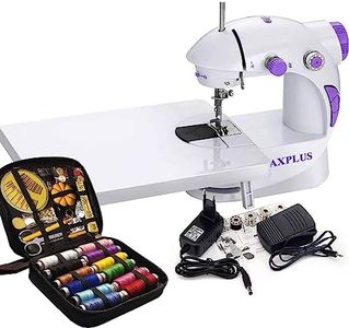 CHILLAXPLUS sewing machine with 12 Thread Kit for home tailoring, silai machine, mini sewing machine for home, stitching machine for home, portable sewing machine with Table(White & Purple)