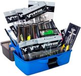 Vipfish Fishing Tackle Box Kit with Crankbaits, Frogs, Swimbaits, Spinnerbaits, Hooks, Weights, Beads, Plier – 303PCS Freshwater Fishing Lure Set for Bass Trout Walleye