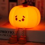 YISUN Pumpkin Night Light, Night Light Kids, Baby Pumpkin Light, Squishy Silicone Cute Lamp, Rechargeable Portable Bedside Touch Lamp, Nursery Squishy Light for Breastfeeding Room Décor, Dimmable