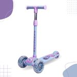 PANDROMS Kids Kick Scooter with LED Wheel Lights - Lavender & Blue | 3 Wheel Scooter for Boys and Girls | Adjustable Height | Foldable Design | 50Kg Weight Capacity | Age 2-5 Years (PKS1011/01)