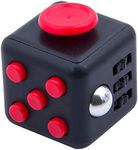 Cool Fidget Cube Vinyl Desk Toy Children Desk Toy Adults Stress Relief Cubes (Red/Black)