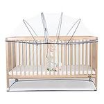 Beberoad Baby Cot Bed Crib Mosquito Net Cover Canopy for Baby Crib Tent, Insect Cat Net Zipper Mosquito Net Durable and Breathable Mesh Cover (White)