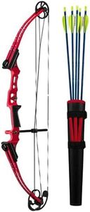 Genesis Mini Youth Compound Bow and Arrow Archery Set, Right Hand, Red