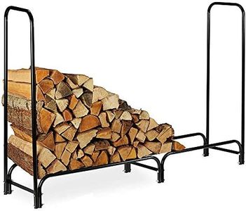 BAKAJI Portalegna Supporto Scaffale Struttura Tubolare in Metallo Porta Legna da Interno Esterno Legnaia Casa Giardino per Camino Caminetto Stufa Design Moderno (150 x 120 x 35 cm)