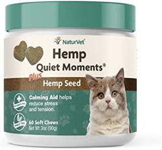 NaturVet Hemp Quiet Moments Plus Hemp Seed for Cats, 60 ct Soft Chews, Made in USA