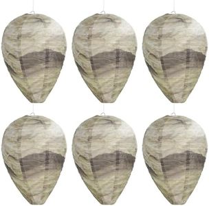 Kalkal 6 Pack Fake Wasp Nest Outdoor Hanging, Wasp Nest Decoy for Patio Garden Yard Home