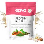 OZiva Protein & Herbs for Women (Vanilla Almond) to Reduce Body Fat, Manage Weight & Metabolism | Protein Powder for Women with 23g Whey Protein, No Added Sugar, Certified Clean 2lbs