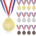 Xapypy Metal Medals,12 Pieces Gold Silver Bronze Award Medals, Winner Medals for Competitions, Olympic Style, Competitions, Party Favors,2 Inches.