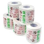 THE TWIDDLERS - 5 Christmas Themed Santa Toilet Rolls, 3-Ply Soft Funny Toilet Roll, Christmas Toilet Paper, Funny Novelty Toilet Roll, Secret Santa Gift with Comical Slogan - Ho Ho Ho I Gotta Go
