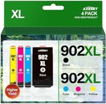 AXESET 902XL Ink Cartridges for HP Printers Compatible for HP 902XL Ink Cartridges Combo Pack Replacement for HP Officejet Pro 6978 Printer Ink Cartridges 6968 6958 Printers（4 Pack）