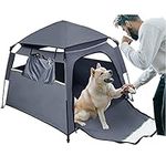 Exqline Pop up Dog PlayPen, Portable Dog Tent for Medium and Large Pet, Foldable Breathable Dog Camping Gear with UV Canopy, Indoor&Outdoor Cozy Dog House for Your Furry Friend(40X40X28 Inch)