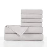 BASIC CHOICE 6 Piece Sheet Set - Luxury 2000 Series Wrinkle & Fade Resistant Bed Sheets - Queen, Light Gray