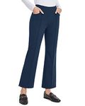 G4Free Womens Yoga Dress Pants with Pockets Wide Leg Businee Casual Pants High Waist Business Casual Ankle Pants