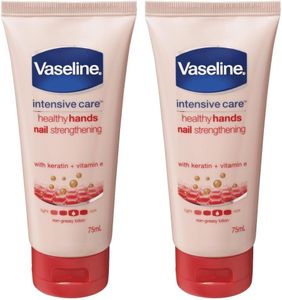 Vaseline Intensive Care Hand Cream Healthy Hands Stronger Nails, 75ml (Pack of 2)