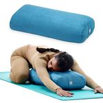 Gaiam Yoga Bolster Rectangular Meditation Pillow, Teal, 25 x 12 x 5