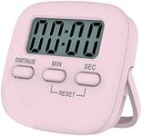 Digital Kitchen Timer/Pink Timer for Kids with Bracket and Hanging Hole,HD Sound Quality Magnetic Stopwatch Timer for Cooking,Study,Exercise and Baking(Rectangle)