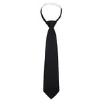 Mantieqingway Ties for Women, Pre-tied Adjustable Girls/Boys Neckties for Uniforms, School, JK/JC Cosplay, T-shirt Accessory, Black, Medium