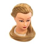 OMEY Mannequin Head Hair Styling 34 inches Training Head 80% 20%Synthetic Fiber Manikin Head Doll Head with Clamp COLOR: Blonde water wash hair