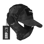 NO B Tactical Foldable Mesh Mask with Ear Protection for Airsoft Paintball with Adjustable Baseball Cap (Camouflage)