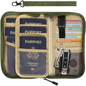 ZOPPEN Rfid Passport Holder Travel Wallet Family Documents Organizer Travel Accessories for 6 Passport, with Vaccine Card Slot Fits 4.3 X 3.5 inches Vaccine Card #06 Green