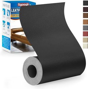 Sgooyir Leather Repair Patch Tape Kit, 4" x 63" Self Adhesive Leather Repair Patch for Furniture, Vinyl Leather Repair Kit for Car Seat, Chairs, Couch, Sofa, Boat Black