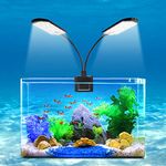 WEAVERBIRD Aquarium Light Double Head Model-X7 Gemini Fish Tank Light 15W 32 LED Planted Clip Lamp for 6mm Thick Fish Tanks