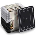 (14 Pack) 1 Compartment BPA Free Meal Prep Containers - with Sauce / Dressing Tubs - Food Boxes, portion control, Stackable Lunch Box. Microwavable and Dishwasher Safe (1 Compartment)