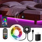 Motion Activated Under Bed Lights,9.84ft Motion Sensor LED Strip Lights with Remote,Flexible Under Cabinet Strip Lights with Automatic Shut Off Timer for Kitchen Cabinets, Cupboards,Stairs and Bed