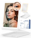 Jack & Rose Travel Mirror with Light, Travel Makeup Mirror with Magnification, Adjustable Height and Angle, Portable Folding Mirror