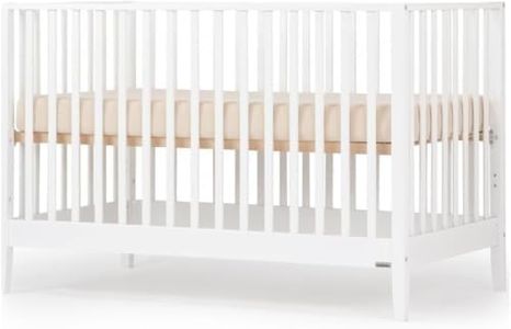 New! LaLa 3-in-1 Convertible Crib- Converts to Toddler Bed & Daybed- Adjustable Mattress Height – 3 Positions-Lead-Free & Phthalate-Free- Made in Italy-Narrow-Slat Design of Solid Beechwood (White)