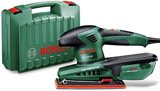 Bosch 250W Electric Orbital Sander, Speed Selection, Includes 3 x Sanding Sheets and Case (PSS 250). Made in Europe