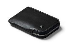 Bellroy Card Pocket (Small Leather Zip Card Holder Wallet, Holds 4-15 Cards, Coin Pouch, Folded Notes) - Black