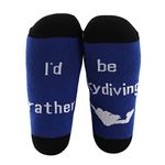 MBMSO Skydive Socks 2 Pairs I'd Rather be Skydiving Socks Funny Skydiving Gifts for Skydiver Parachutist Skydiving Lover Gift (Skydiving socks)