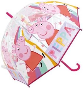 ARDITEX Paraguas infantil, diferentes modelos. Paraguas EVA transparente, 8 paneles, diámetro 67 cm, forma de burbuja, apertura manual.Mango con impresión. (PEPPA PIG)